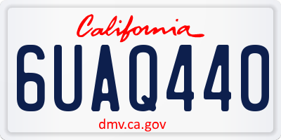 CA license plate 6UAQ440