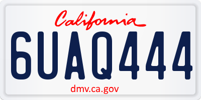 CA license plate 6UAQ444