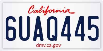 CA license plate 6UAQ445