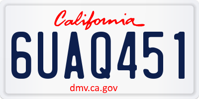 CA license plate 6UAQ451