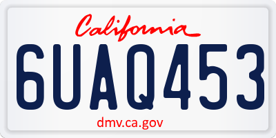 CA license plate 6UAQ453