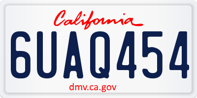CA license plate 6UAQ454