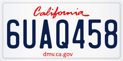 CA license plate 6UAQ458