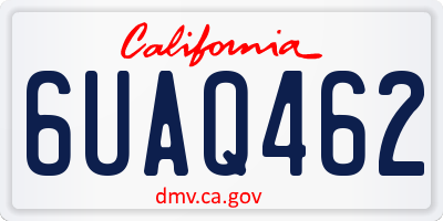 CA license plate 6UAQ462