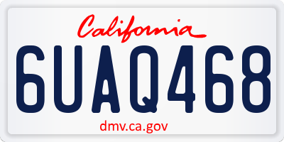 CA license plate 6UAQ468