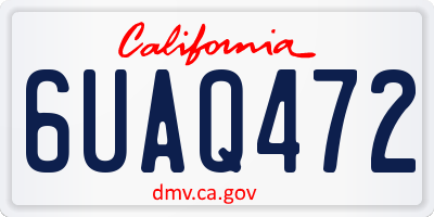CA license plate 6UAQ472
