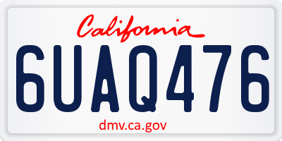 CA license plate 6UAQ476