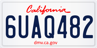 CA license plate 6UAQ482
