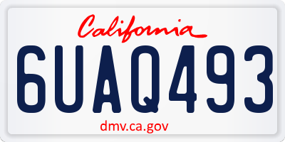 CA license plate 6UAQ493