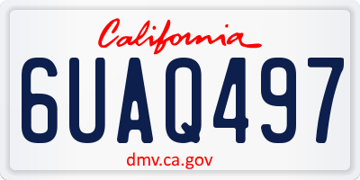 CA license plate 6UAQ497