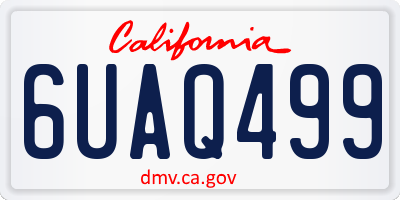 CA license plate 6UAQ499