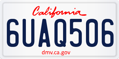 CA license plate 6UAQ506