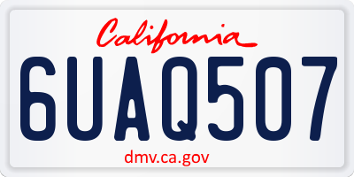 CA license plate 6UAQ507