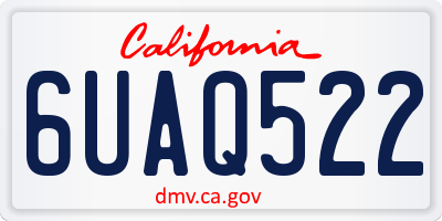 CA license plate 6UAQ522