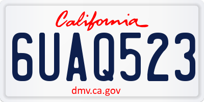 CA license plate 6UAQ523