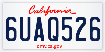 CA license plate 6UAQ526