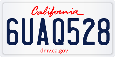 CA license plate 6UAQ528