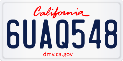 CA license plate 6UAQ548