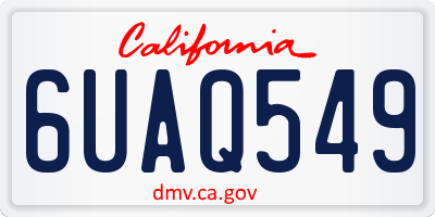 CA license plate 6UAQ549