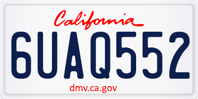 CA license plate 6UAQ552