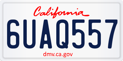 CA license plate 6UAQ557