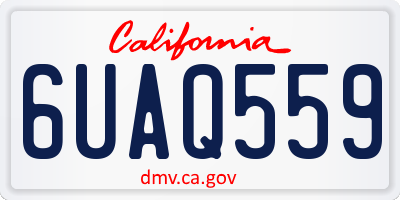 CA license plate 6UAQ559