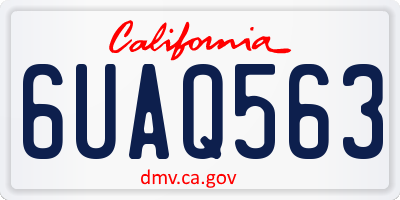 CA license plate 6UAQ563