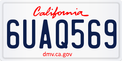 CA license plate 6UAQ569