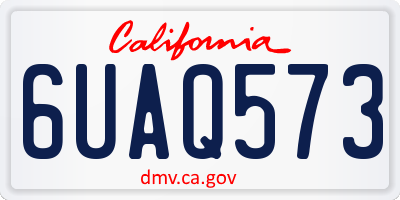 CA license plate 6UAQ573
