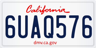 CA license plate 6UAQ576