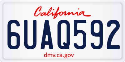 CA license plate 6UAQ592