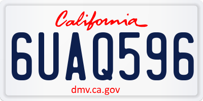 CA license plate 6UAQ596