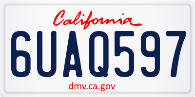 CA license plate 6UAQ597