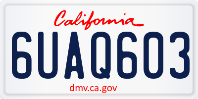 CA license plate 6UAQ603