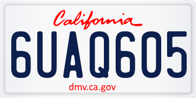 CA license plate 6UAQ605