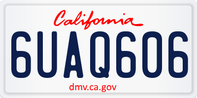 CA license plate 6UAQ606
