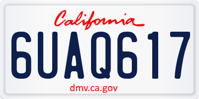 CA license plate 6UAQ617