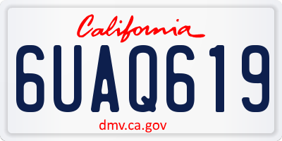 CA license plate 6UAQ619