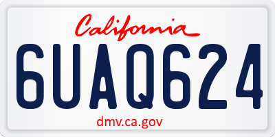 CA license plate 6UAQ624