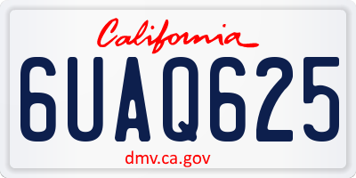 CA license plate 6UAQ625
