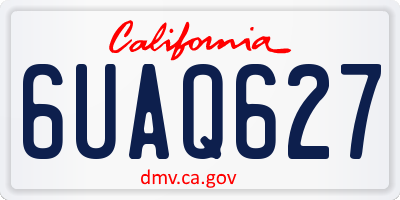 CA license plate 6UAQ627