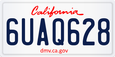 CA license plate 6UAQ628