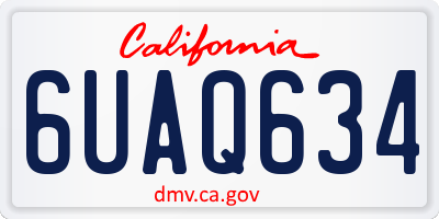 CA license plate 6UAQ634