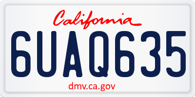 CA license plate 6UAQ635