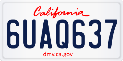CA license plate 6UAQ637