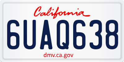 CA license plate 6UAQ638
