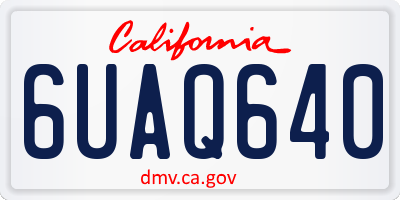 CA license plate 6UAQ640