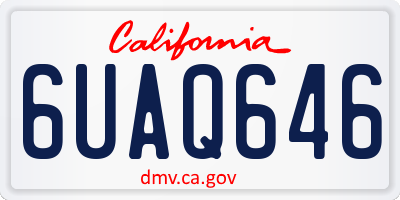 CA license plate 6UAQ646