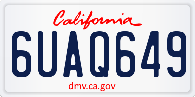 CA license plate 6UAQ649