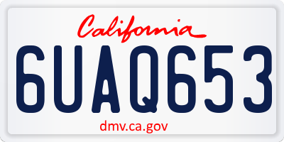 CA license plate 6UAQ653